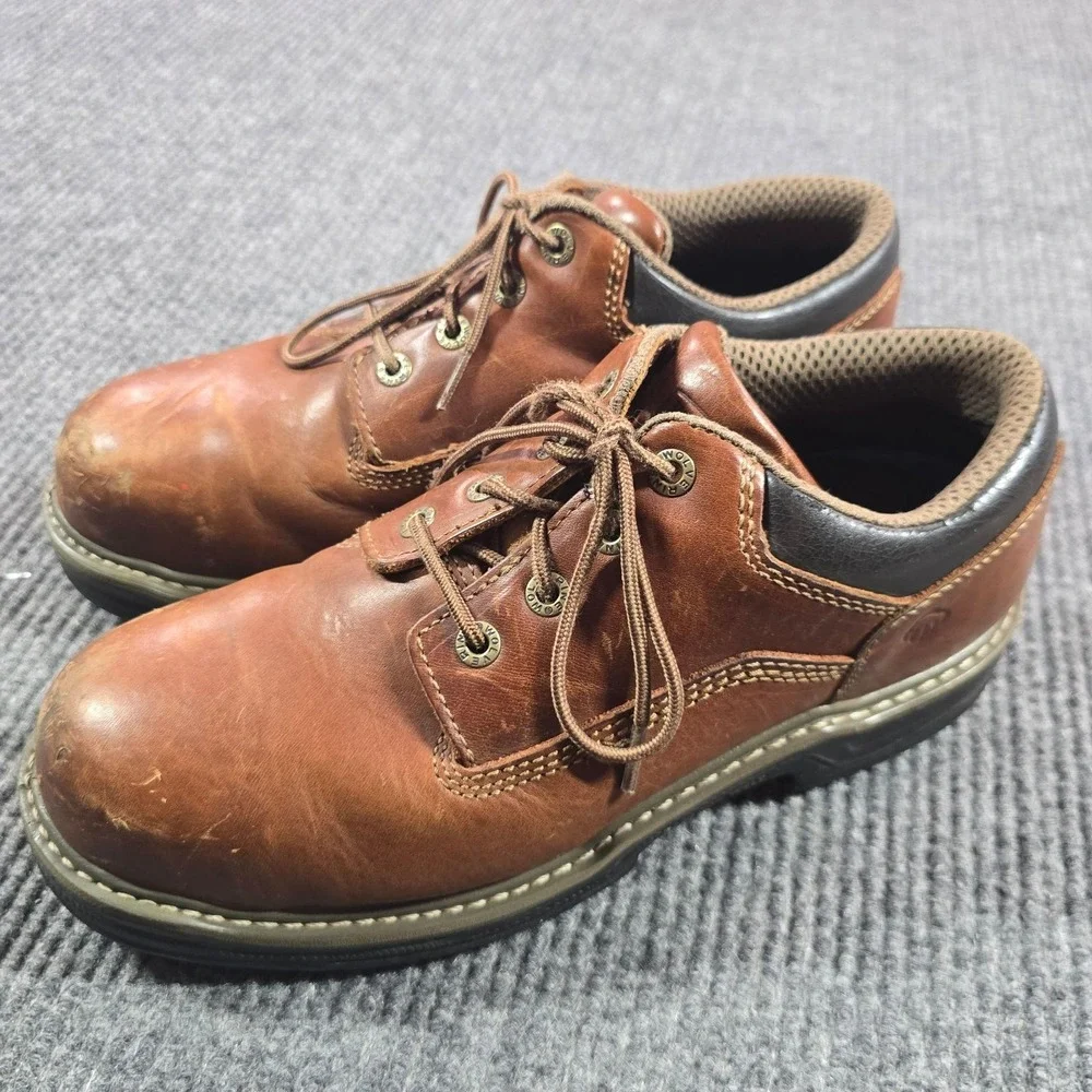 Wolverine Oxford Shoe Mens 11 Raider MultiShox Steel Toe Work Brown W04816